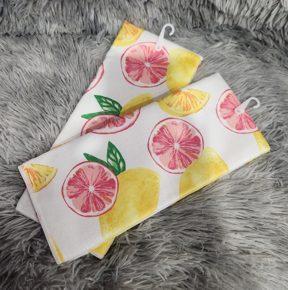 Colorful Citrus Print Kitchen Towel Set